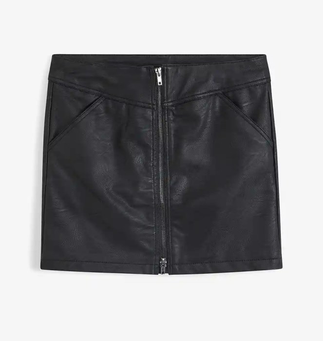 Φούστα Mini Δερματίνη με φερμουάρ μπροστά 