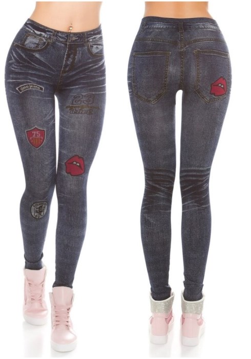 Κολάν Denim Slim fit χωρίς ραφές 3D ψιλόμεσο