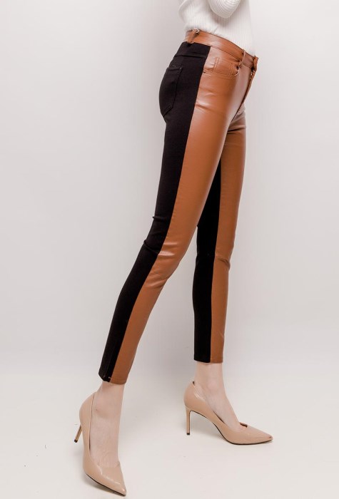 ΠΑΝΤΕΛΟΝΙ SLIM FIT ΥΦΑΣΜΑ-ΔΕΡΜΑΤΙΝΗ