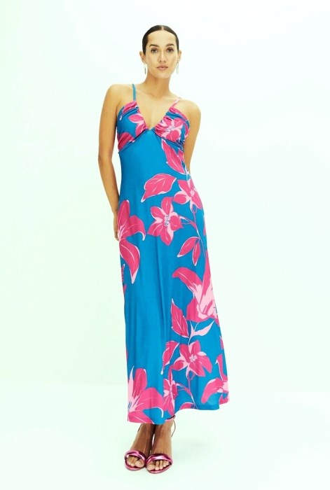 Bonprix Maxi Φόρεμα Μπλε/ροζ